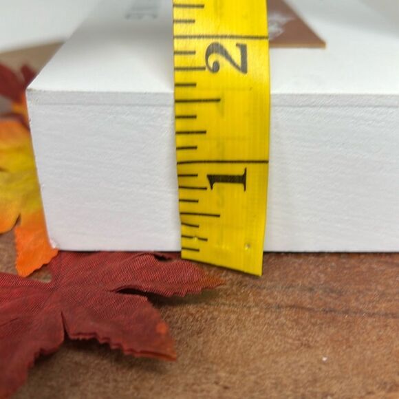 I WANT PUMPKIN EVERYTHING Decor Wooden Shelf Table Word Sign Brown White NWT - Picture 4 of 9